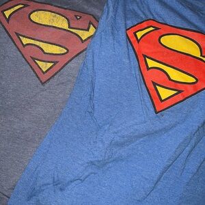 Superman Logo T-Shirts in Blue and Gray